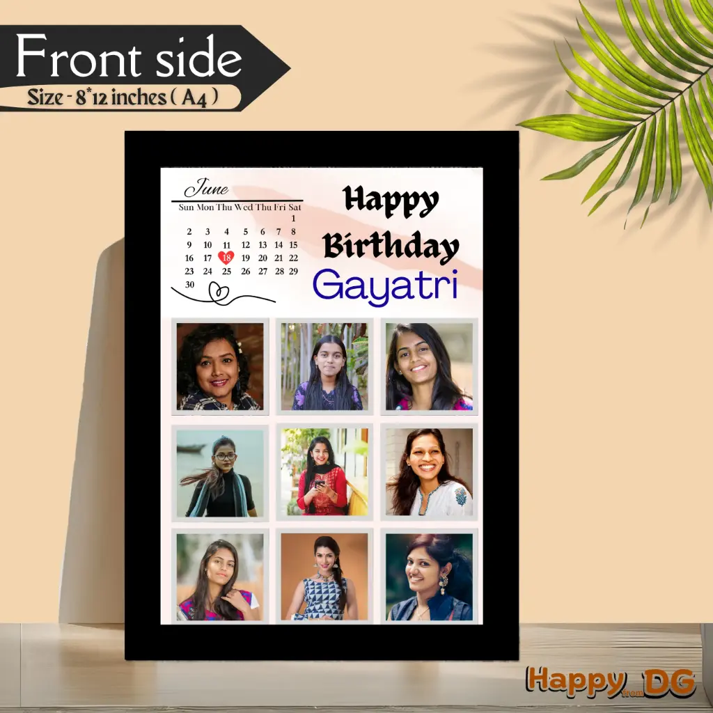 Happy Birthday Custom Photo Frame – Add Name, Date & Picture
